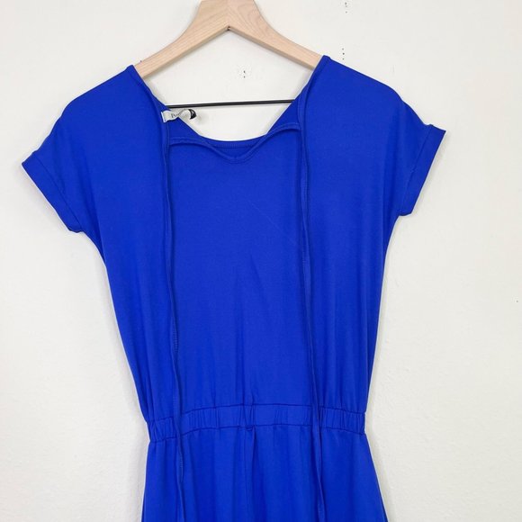Pomelo Women's Short Sleeve Blue Jumpsuit Elastic Waist Size Large Tie Back - Picture 4 of 9